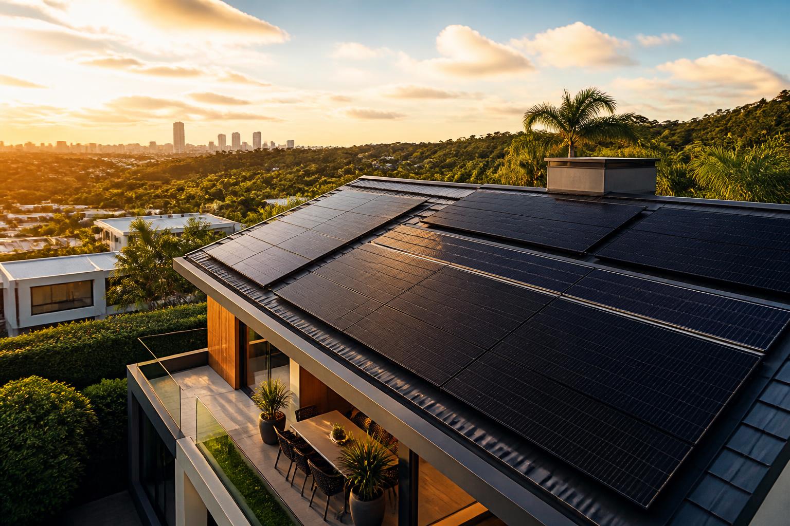 Instalação de energia solar em residência
